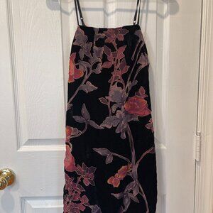 Floral Velvet Tie-Back Mini Dress